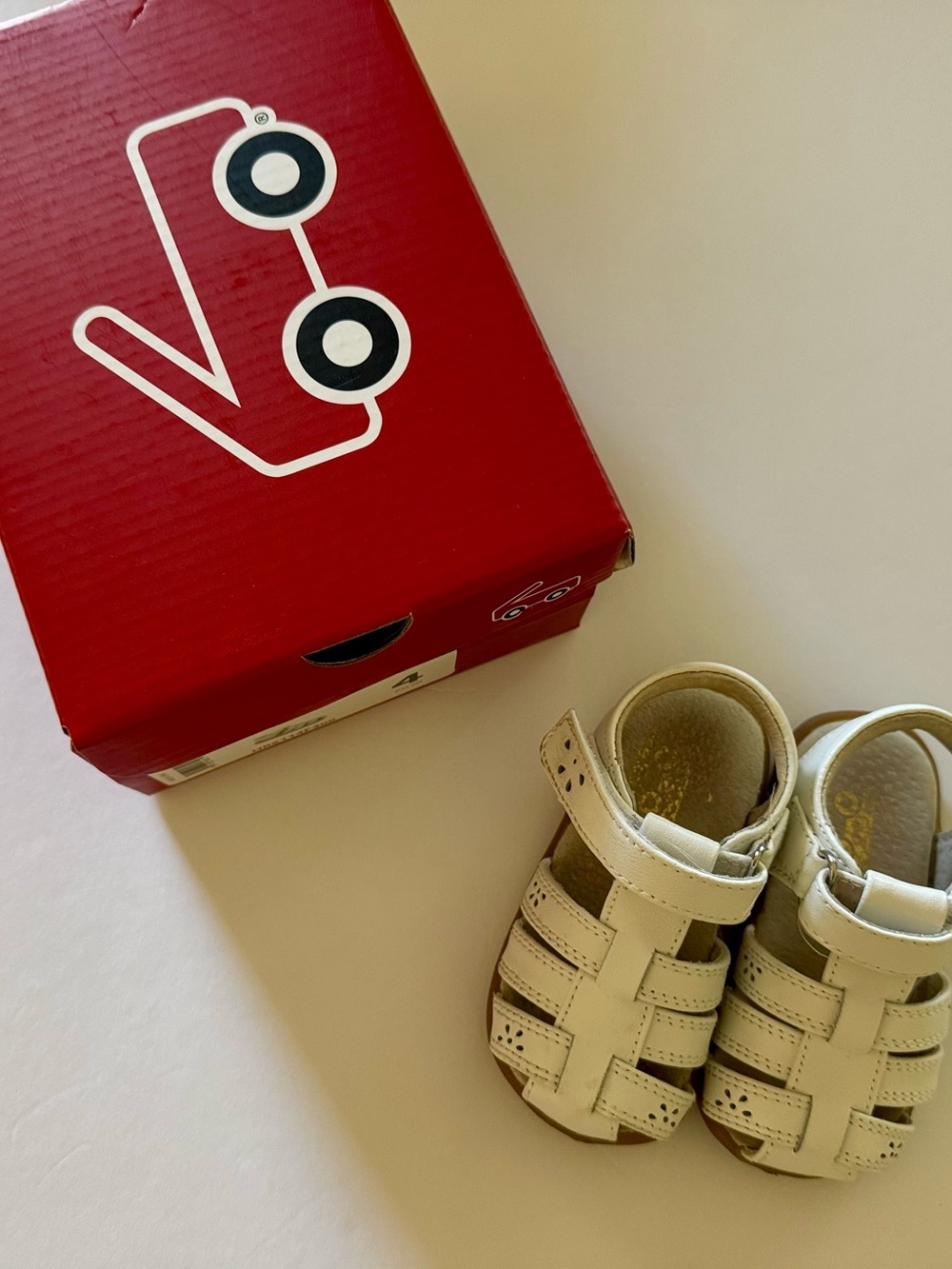Girls size 4 See Kai Run white strap sandal